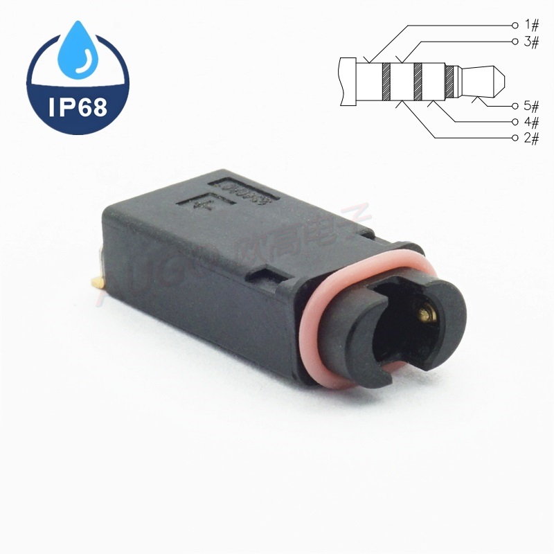 防水耳机座 PJ-3594S-WP 四段音频插座 防水IP68